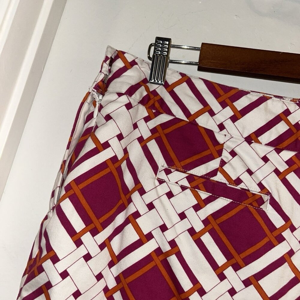 Greg Norman Pink & White Geometrical Print Athletic Golf Sporty Skort Size 12 - Picture 6 of 9